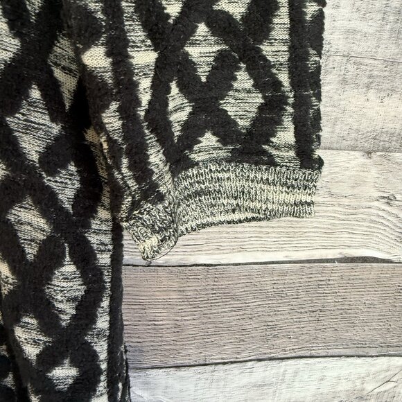 Anthropologie Moth Sweater Dress XSP Black Gray Shaker Knit Long Sleeve Tunic - Picture 4 of 9